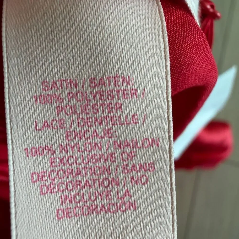 Victoria secret red satin slip dress size s